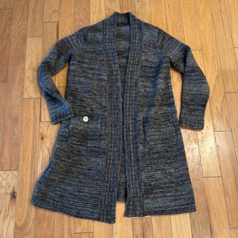 Prana | Open Front Cardigan Sweater | Gray/Amethyst | Women's size Small